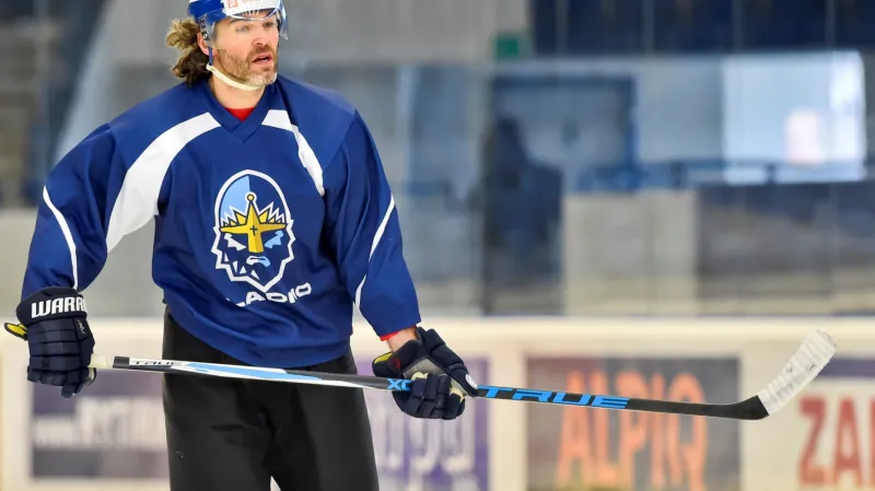 Jaromír Jágr na tréninku Kladna