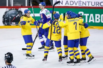 Švédové slaví branku proti Slovensku