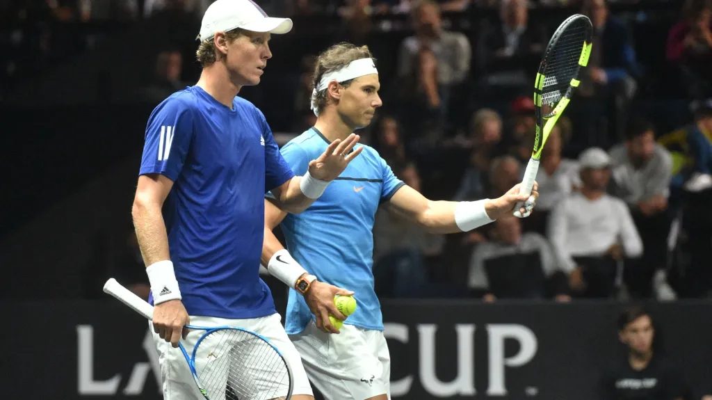 Tomáš Berdych s Rafaelem Nadalem na Laver Cupu