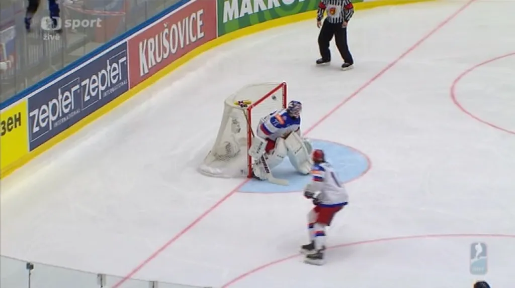 Gól v utkání Slovensko - Rusko: Kopecký - 1:0 (7. min.)