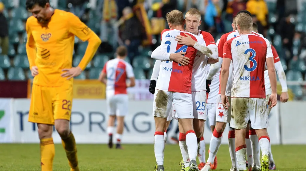 Radost fotbalistů Slavie