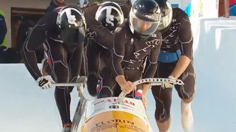 První jízda čtyřbobu Vrby