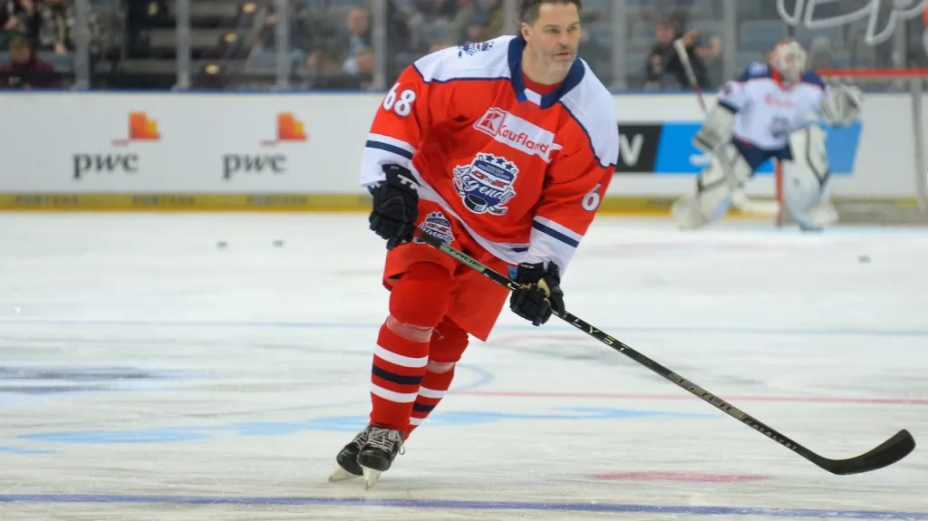 Jaromír Jágr na utkání legend