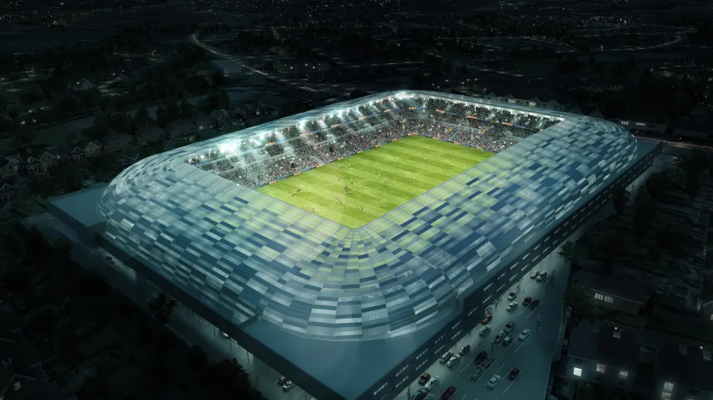 Vizualizace plánované rekonstrukce Casement Parku v Belfastu