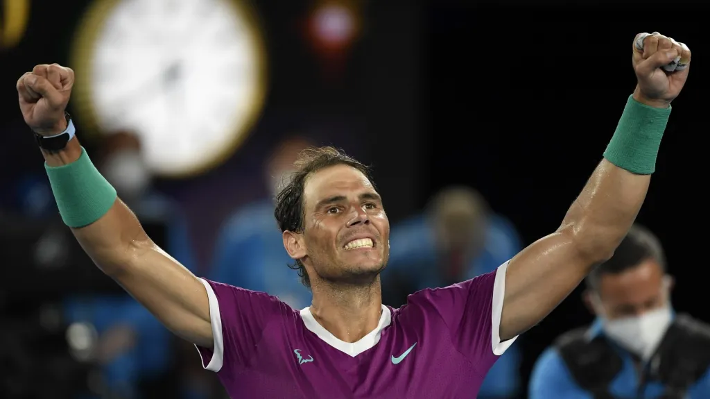 Rafael Nadal se raduje z postupu do finále Australian Open