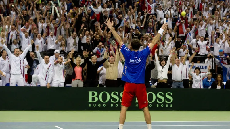Mečbol ve finále Davis Cupu 2012 a české oslavy
