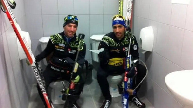 Biatlonisté na slavném "dvojzáchodě"