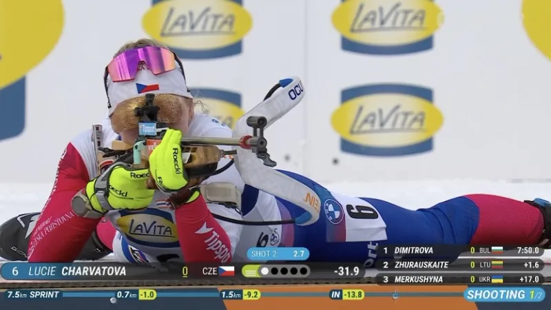 Sestřih sprintu biatlonistek SP v Annecy