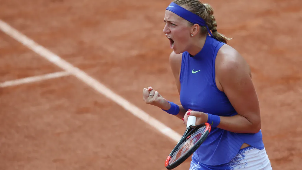 Petra Kvitová se raduje z vítězství