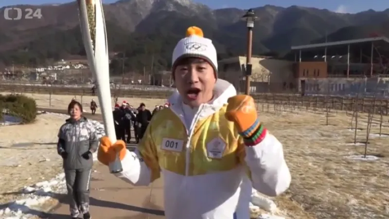 Olympijská pochodeň pokračovala cestu vánoční poutí