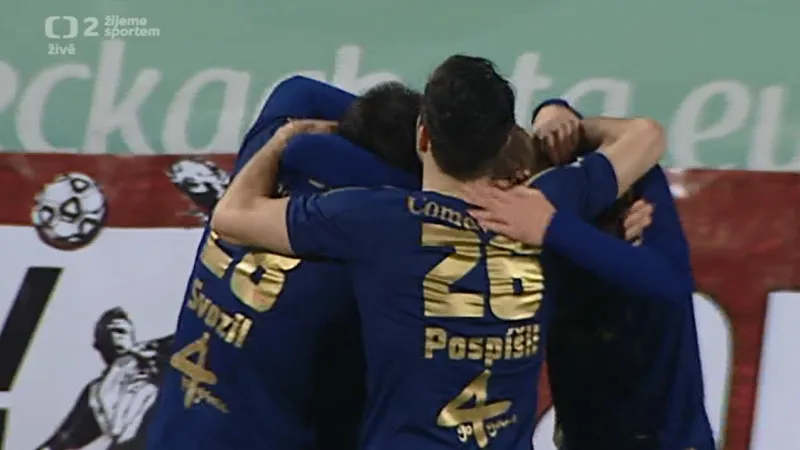 Gól v utkání Olomouc - Slavia: Zahradníček - 1:0 (8. min.)