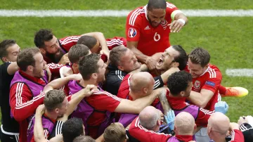 Radost Velšanů ze vstřelené branky