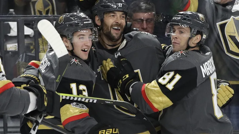 Radost hokejistů Vegas Golden Knights