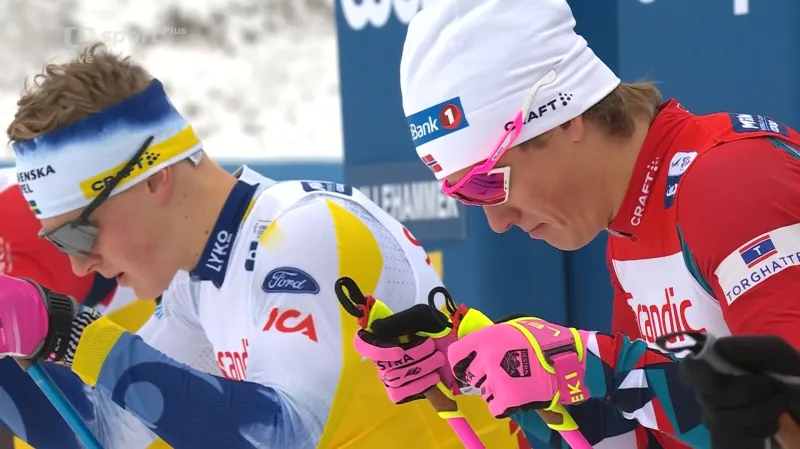 Finále sprintu mužů v Lillehammeru