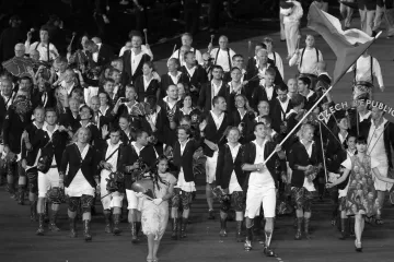 Čeští sportovci při olympijském defilé