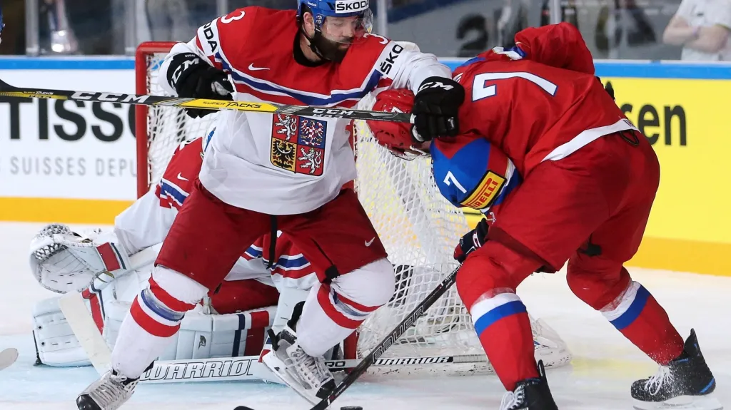 Radko Gudas v zápase proti Rusku