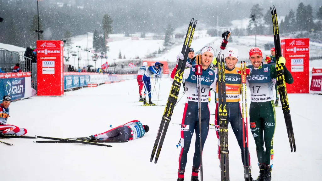 Dobojováno. Trojce nejlepší ze závodu ze třetího závodu v severské kombinaci v Lillehammeru