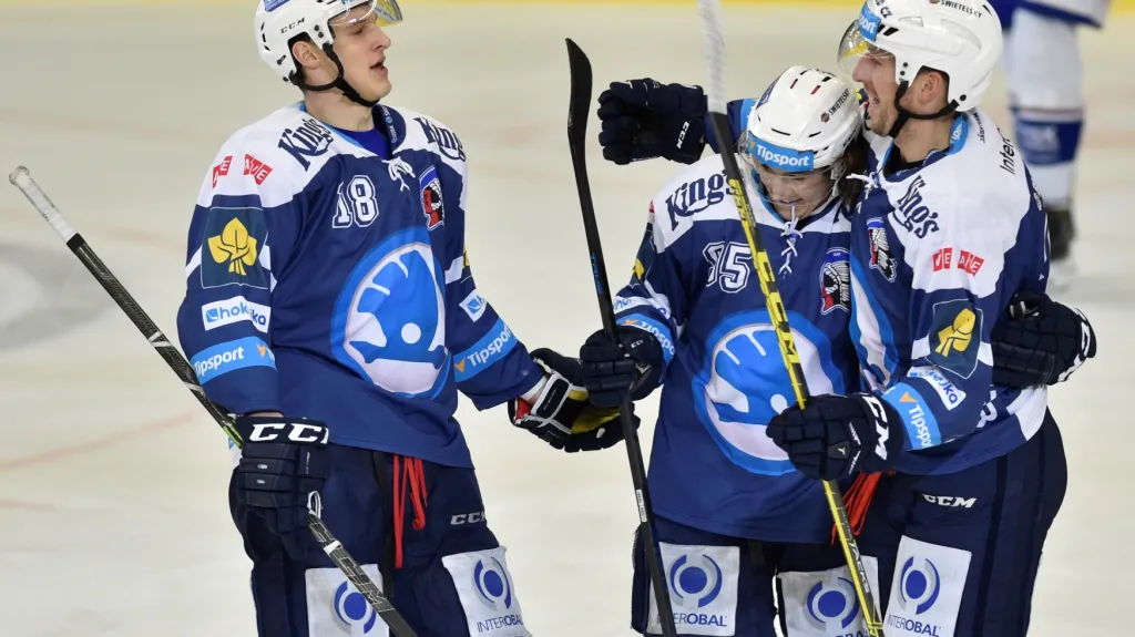 Slavící hokejisté Plzně