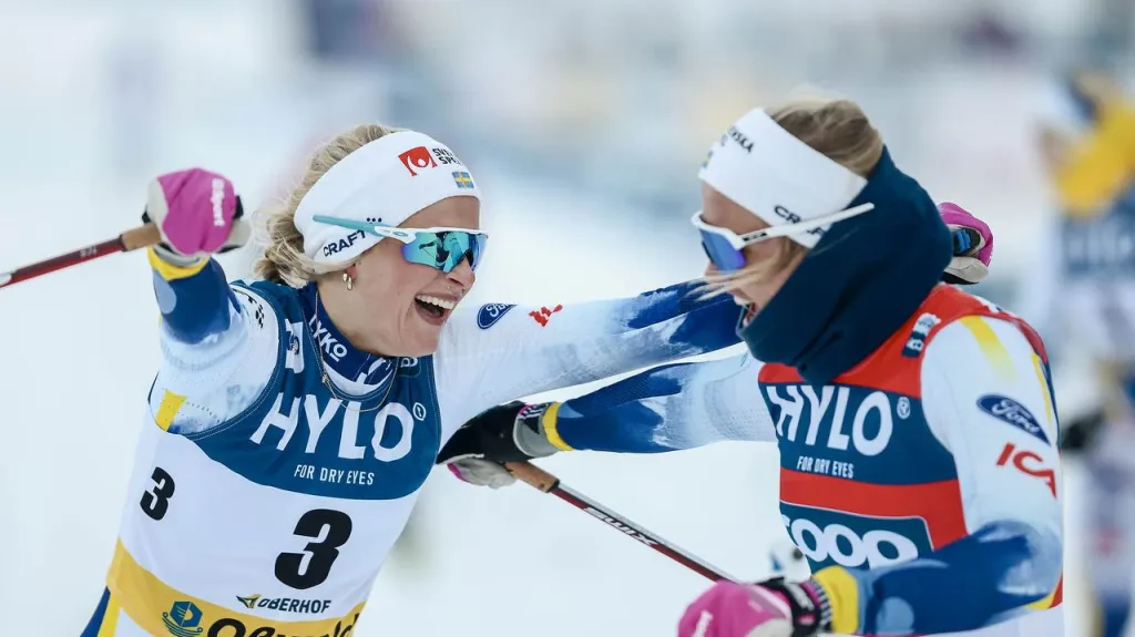 Radost švédských reprezentantek v běhu na lyžích