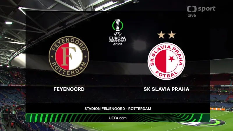 Sestřih utkání Feyenoord - Slavia Praha