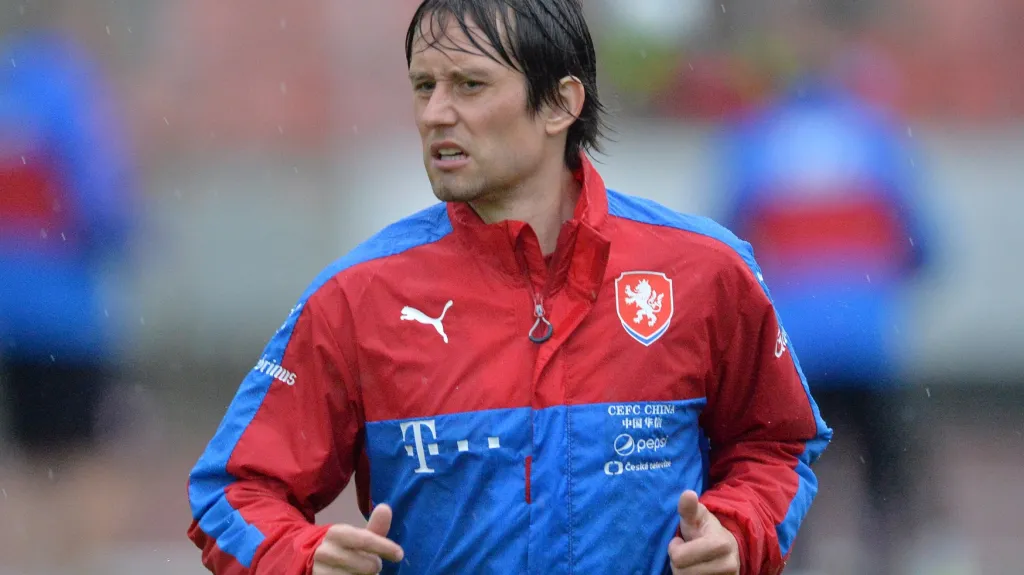 Tomáš Rosický na tréninku reprezentace