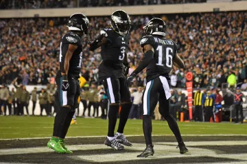 Radost hráčů Philadelphie Eagles