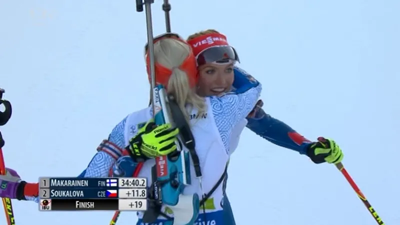 Skvělý hromadný závod: druhá Soukalová, čtvrtá Vítková