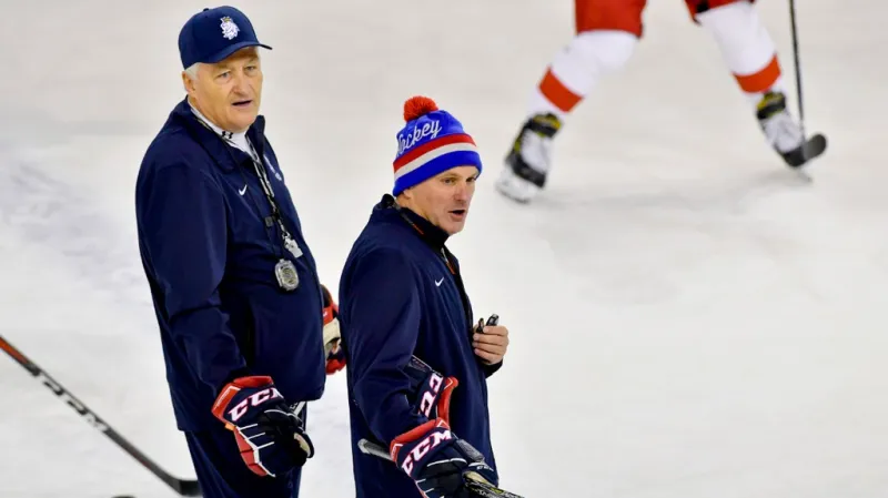 Trenéři Miloš Říha a Robert Reichel