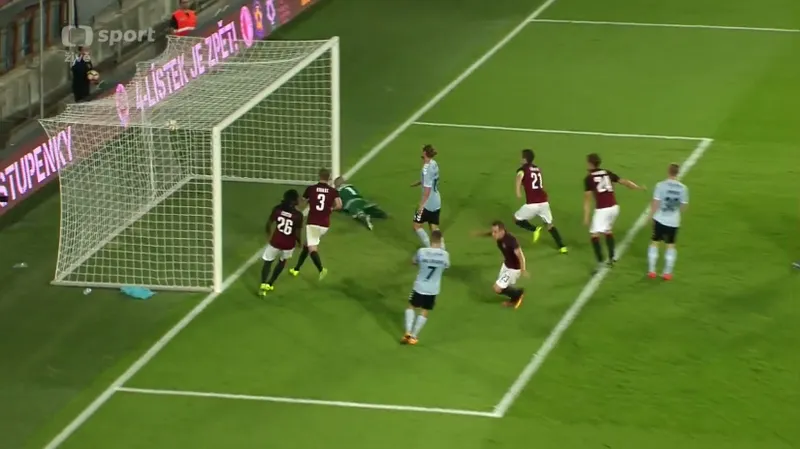 Gól v utkání Sparta Praha - Sönderjyske: Šural - 2:2 (69. min.)