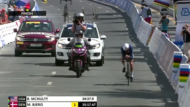 Časovku juniorů na MS vyhrál Američan McNulty