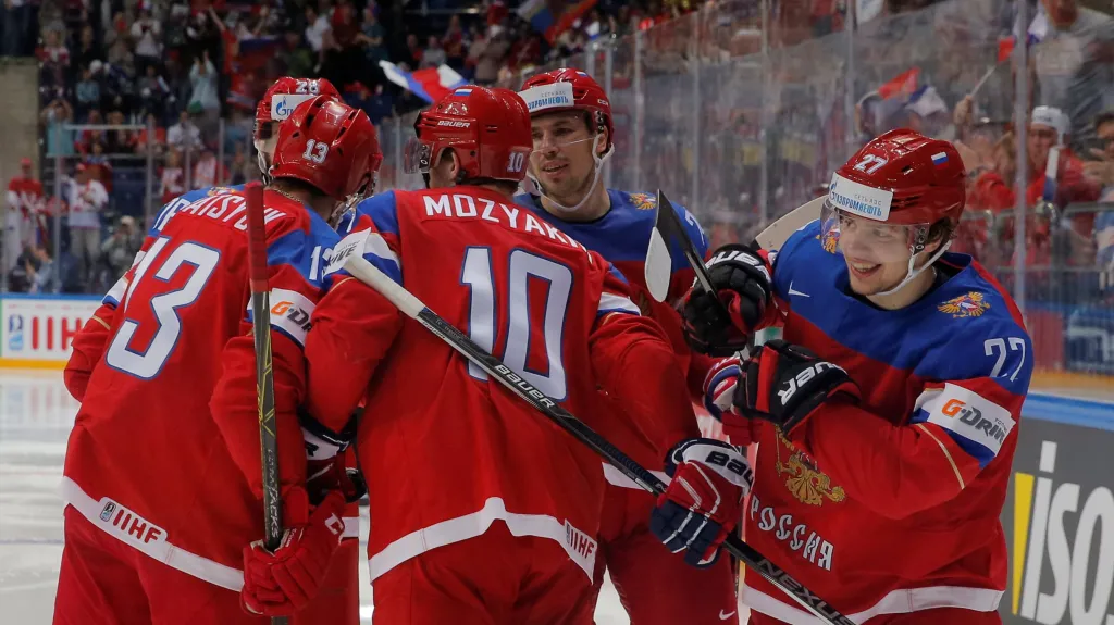 Radost hokejistů Ruska