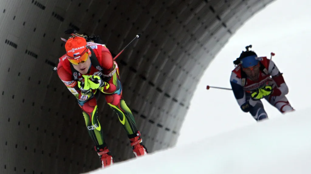 Ondřej Moravec ve štafetě na MS 2013