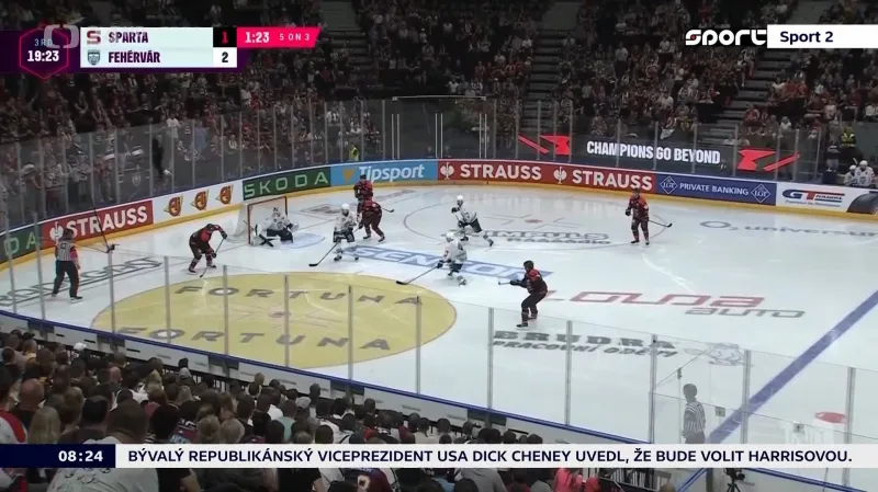 Sparta zlomila Fehérvár čtyřmi góly ve třetí třetině