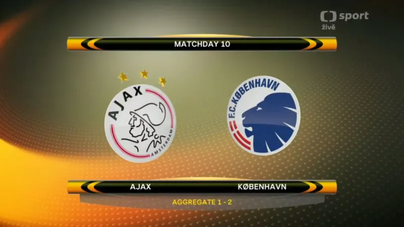 Sestřih utkání Ajax Amsterdam - Kodaň