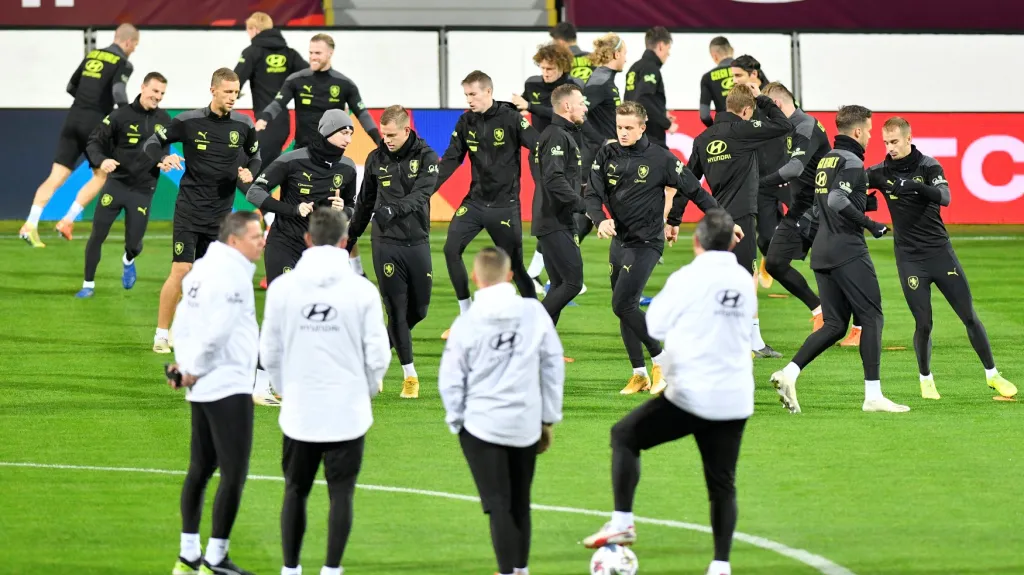 Trénink české reprezentace ve fotbalu 