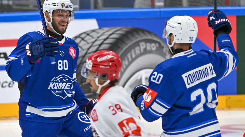 Bratři Tomáš a Hynek Zohornové slaví gól v Lize mistrů