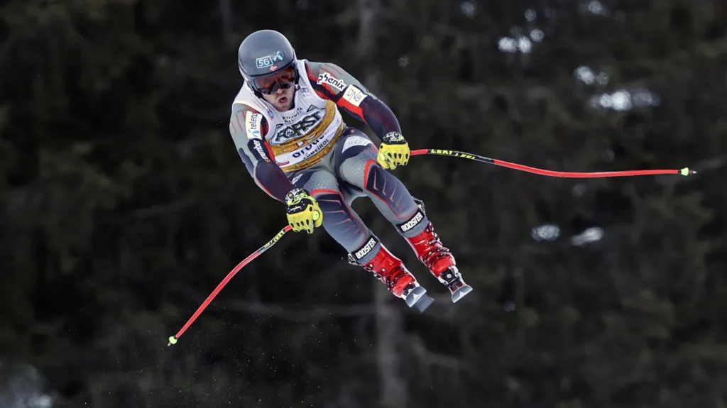Aleksander Aamodt Kilde při vítězném super-G ve Val Gardeně