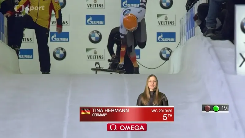 Nejrychlejší jízda prvního kola SP skeletonistek ve Winterbergu: Tina Hermannová