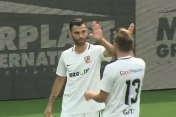 Robin Demeter slaví gól v semifinále ME