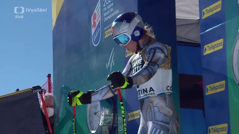 Jízda Ledecké v tréninku na sjezd na MS