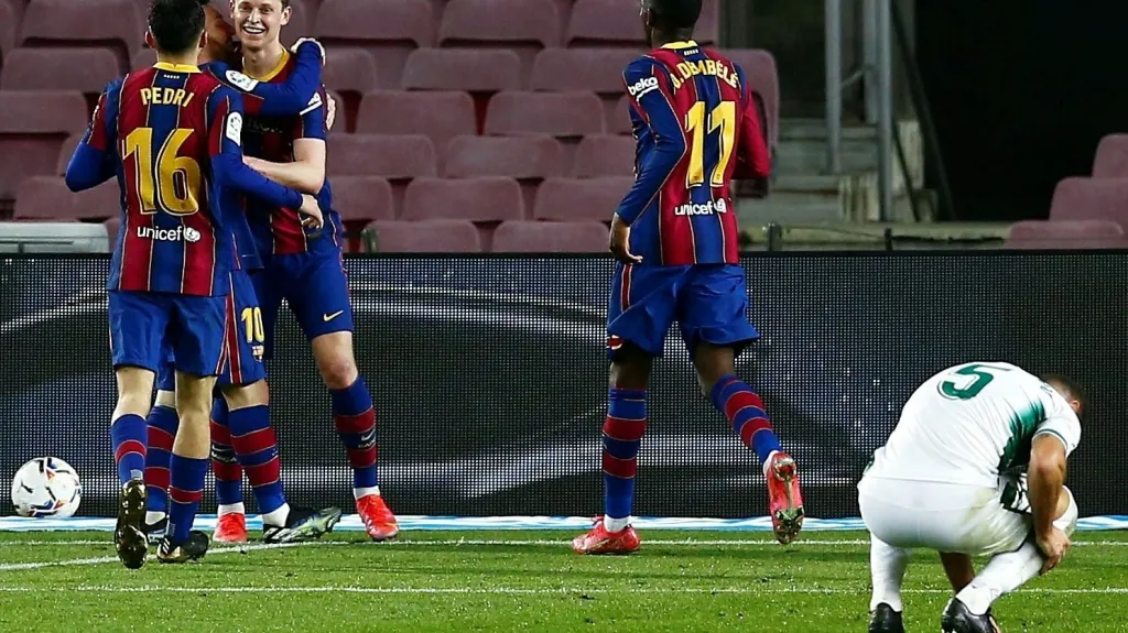 Radost hráčů Barcelony