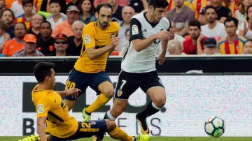 Gonçalo Guedes v utkání proti Atléticu Madrid