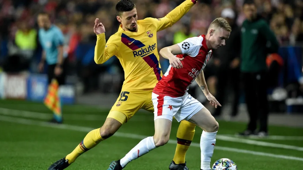 Petr Ševčík v utkání s Barcelonou