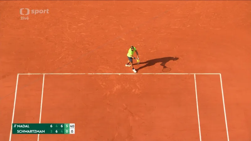 Poslední gam utkání Nadal – Schwartzman