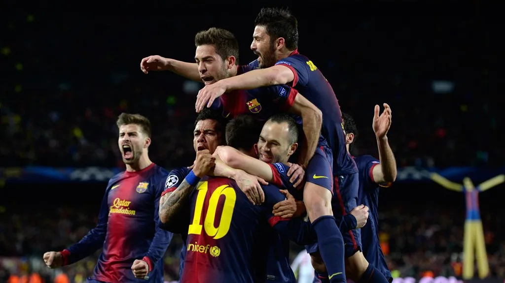 Radost hráčů Barcelony