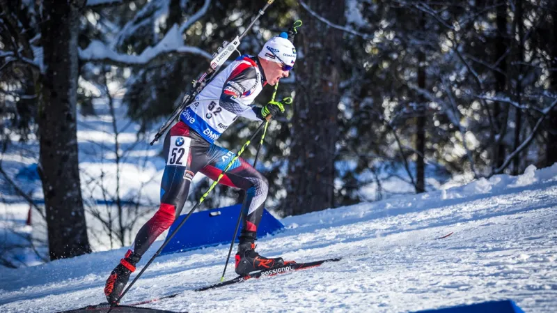 Michal Krčmář se pere s tratí sprintu v Ruhpoldingu