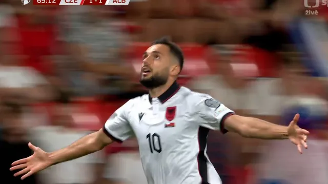 Gól v utkání Česko – Albánie: Bajrami – 1:1 (66. min.)
