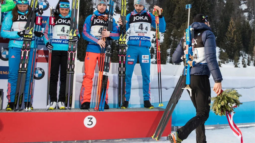Martin Fourcade po incidentu opustil ceremoniál dřív
