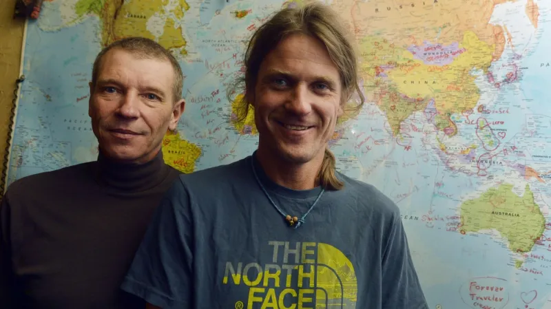 Čeští horolezci Zdeněk Hrubý (vlevo) a Marek Holeček (vpravo)