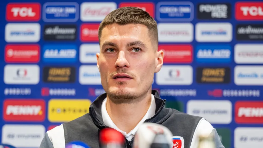 Patrik Schick na tiskové konferenci